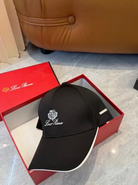 ? Loro Piana Black Cap | Luxury Streetwear | Crest Logo main image 6